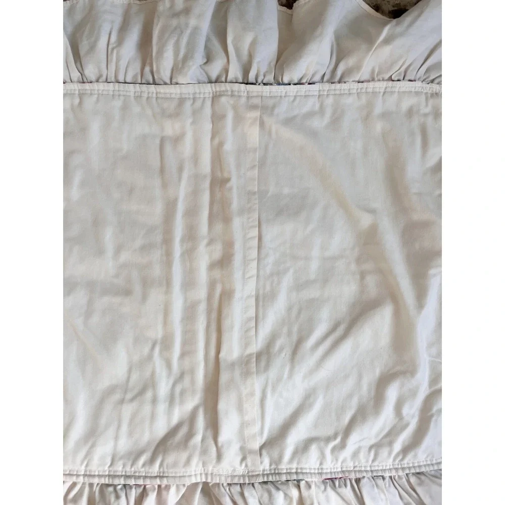 Pair of Cream Ruffled Lace Pillow Sham Case Cottagecore Farmhouse Bedding Decor‎